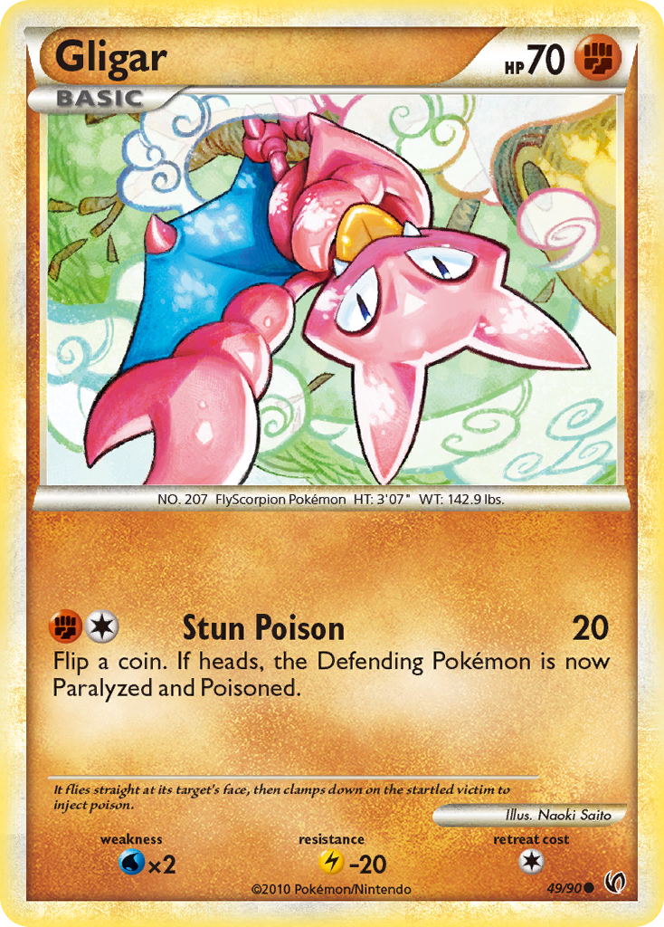 Gligar 49/90 Pokémon Undaunted (2010) English card — catalogue reference