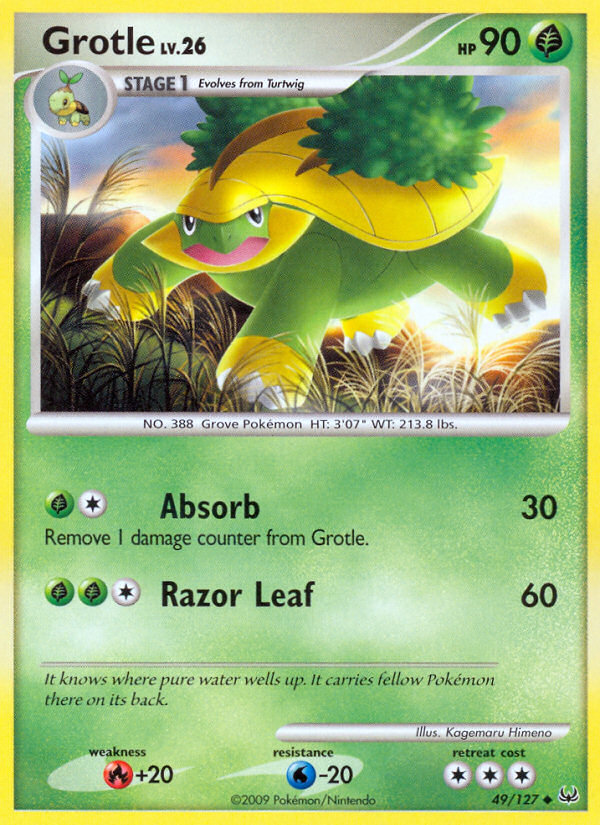 Grotle 49/127 Pokémon Platinum (2009) English card — catalogue reference