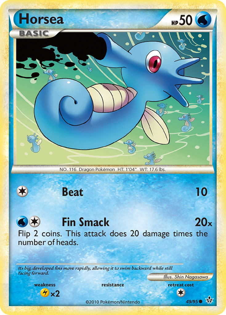 Horsea 49/95 Pokémon Unleashed (2010) English card — catalogue reference