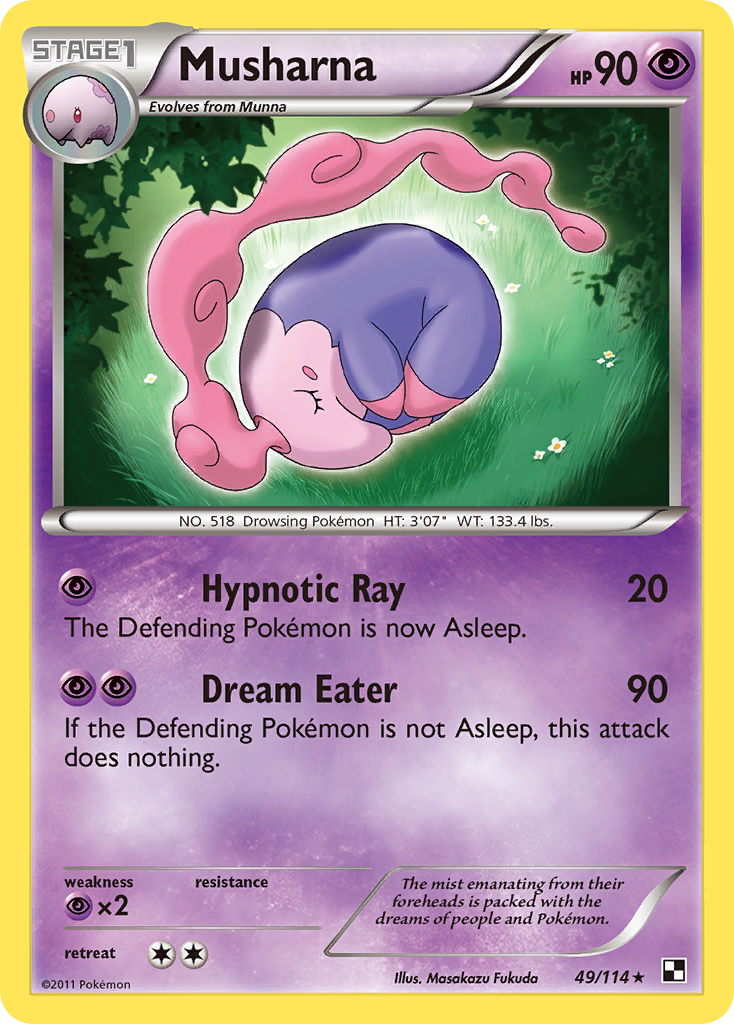 Musharna 49/114 Pokémon Black & White (2011) English card — catalogue reference