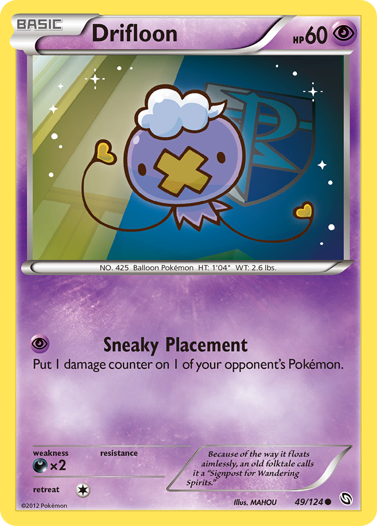 Drifloon 49/124 Pokémon Dragons Exalted (2012) English card — catalogue reference