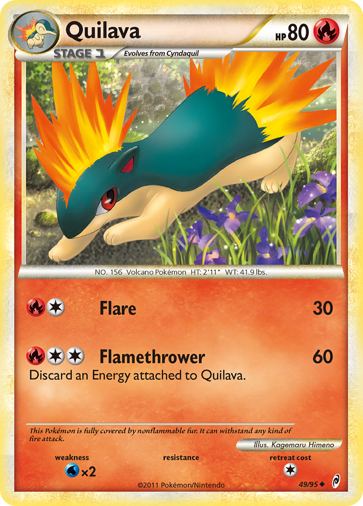 Quilava 49/95 Pokémon Call of Legends (2011) English card — catalogue reference