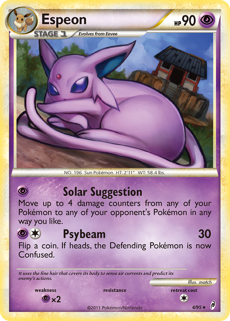 Espeon 4/95 Pokémon Call of Legends (2011) English card — catalogue reference