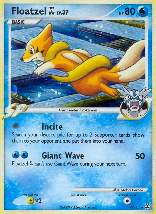 Floatzel GL 4/111 Pokémon Rising Rivals (2009) English card — catalogue reference