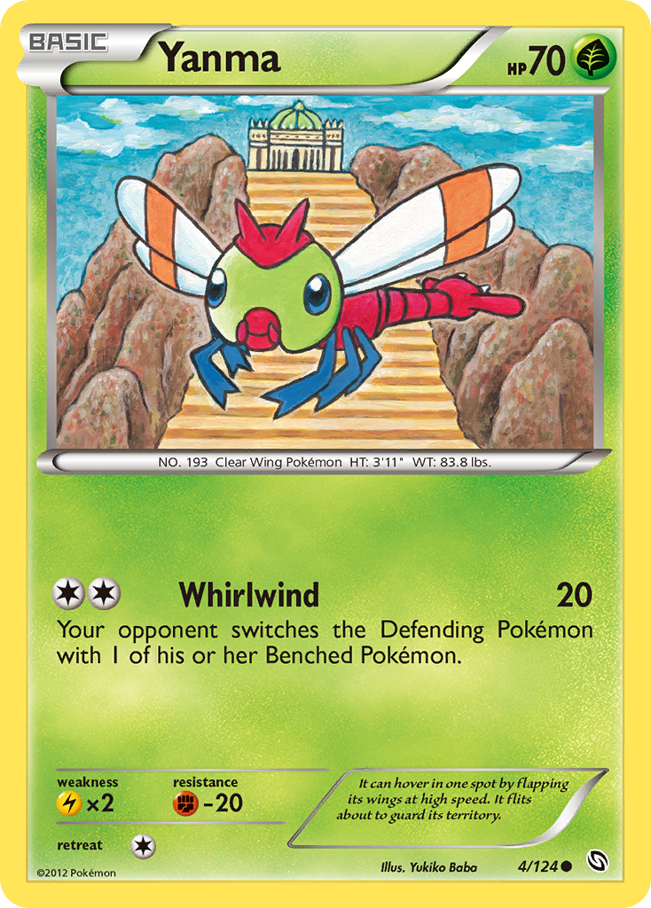 Yanma 4/124 Pokémon Dragons Exalted (2012) English card — catalogue reference