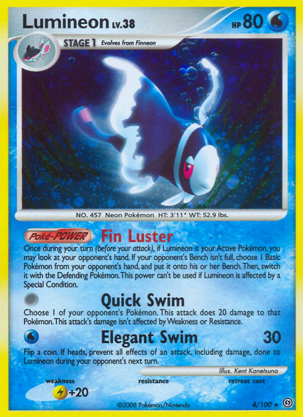 Lumineon 4/100 Pokémon Stormfront (2008) English card — catalogue reference