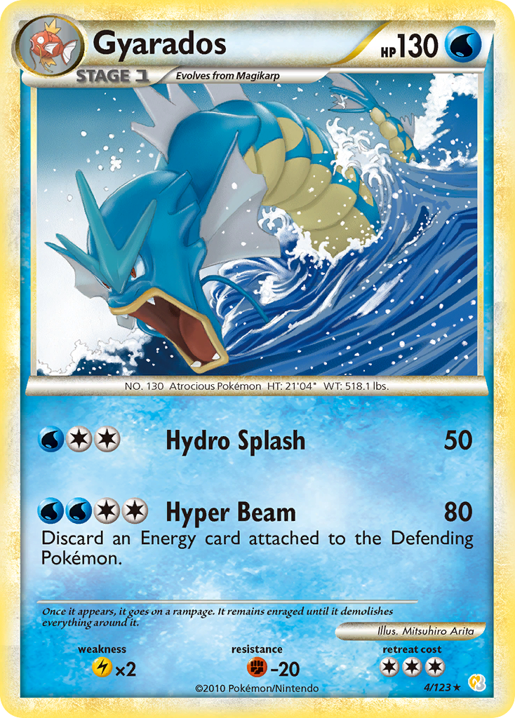 Gyarados 4/123 Pokémon HeartGold & SoulSilver (2010) English card — catalogue reference