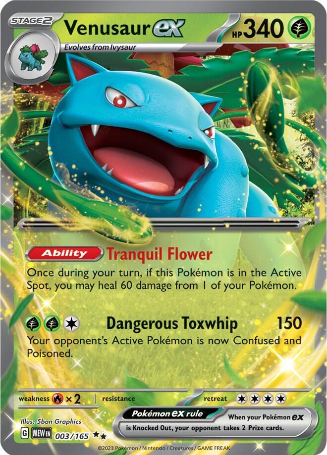 Venusaur ex - Double Rare SV: Scarlet & Violet 151 003/165 MP (Back)