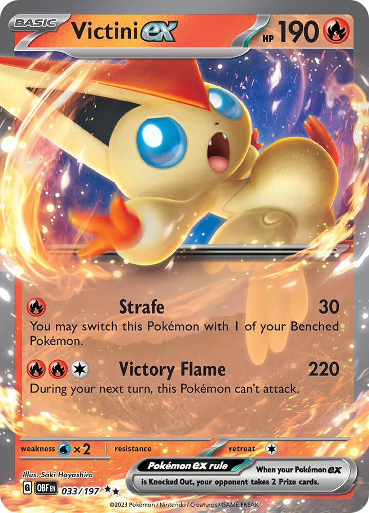 Victini ex Double Rare SV03: Obsidian Flames 033/197 MP (Back)