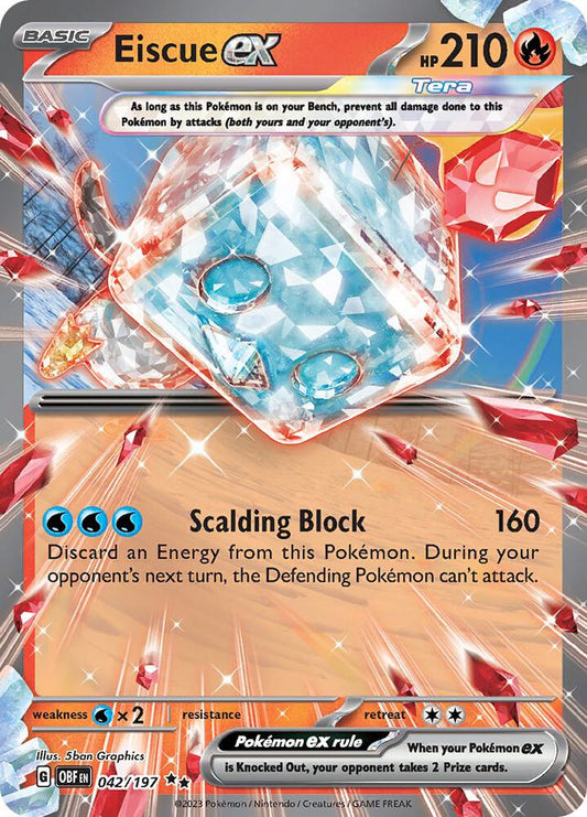 Eiscue ex Double Rare SV03: Obsidian Flames 042/197 NM (Back)