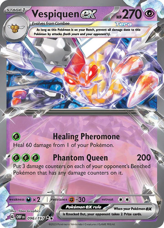 Vespiquen ex Double Rare SV03: Obsidian Flames 096/197 MP (Back)