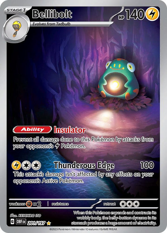 Bellibolt Illustration Rare SV03: Obsidian Flames 201/197 NM (Back)