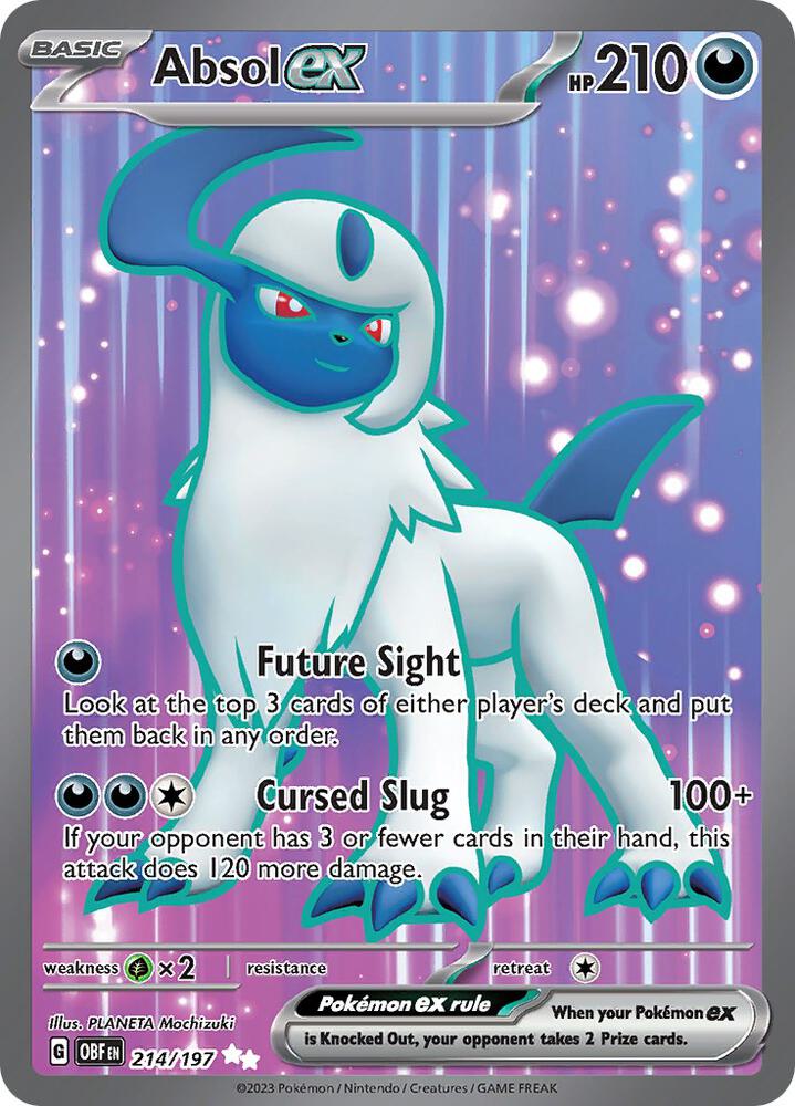 Absol ex Ultra Rare SV03: Obsidian Flames 214/197 NM (Back)