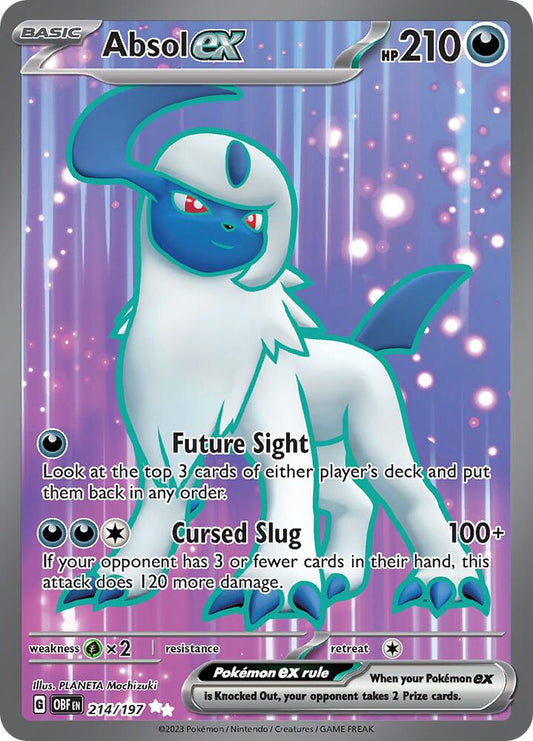 Absol ex Ultra Rare SV03: Obsidian Flames 214/197 NM (Back)