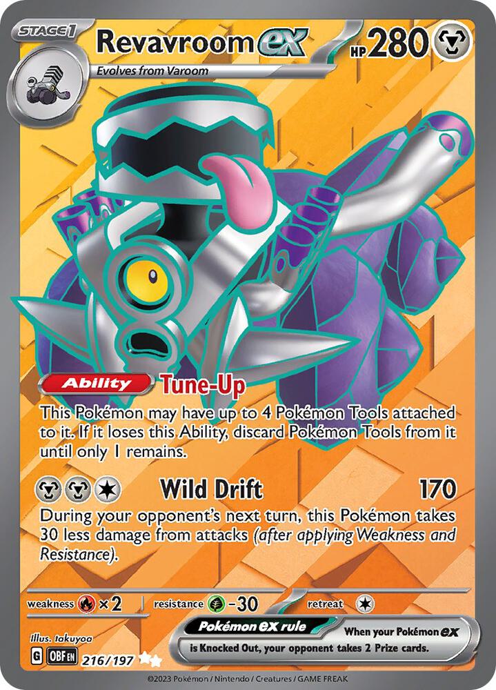 Revavroom ex - Ultra Rare SV03: Obsidian Flames 216/197 MP (Back)