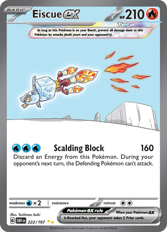 Eiscue ex - Special Illustration Rare SV03: Obsidian Flames 222/197 MP (Back)