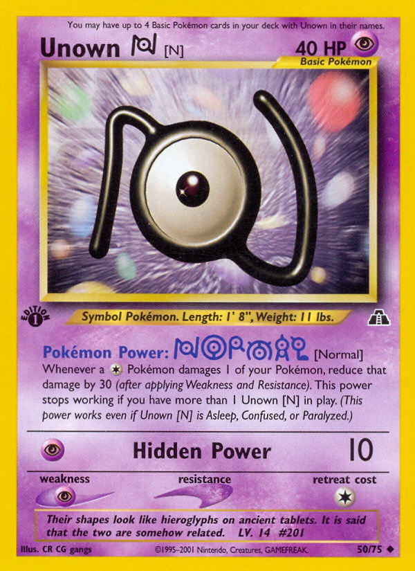 Unown [N] 50/75 — Pokémon Neo Discovery