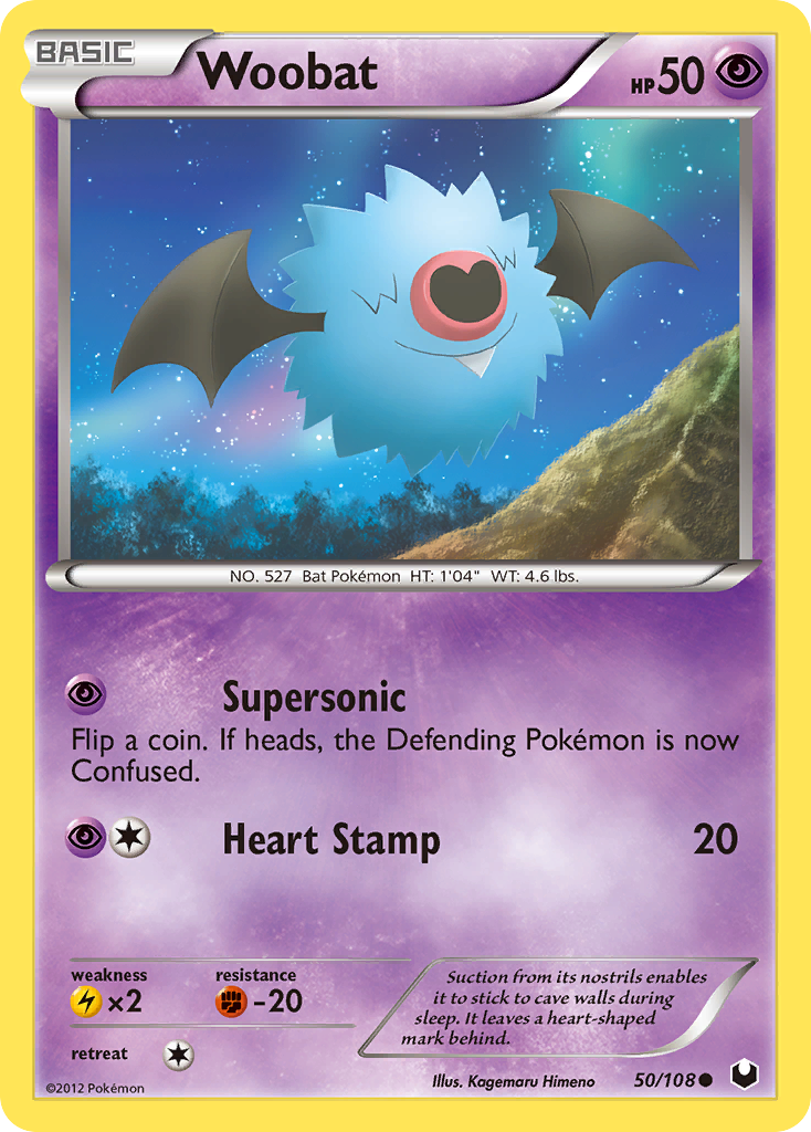 Woobat 50/108 Pokémon Dark Explorers (2012) English card — catalogue reference