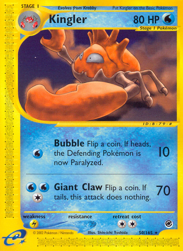 Kingler 50/165 — Pokémon Expedition Base Set