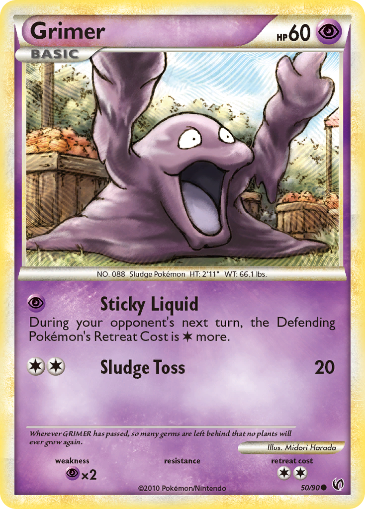 Grimer 50/90 Pokémon Undaunted (2010) English card — catalogue reference