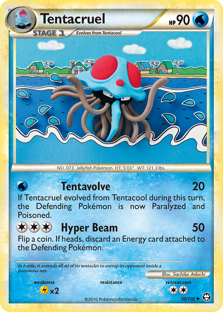 Tentacruel 50/102 Pokémon Triumphant (2010) English card — catalogue reference