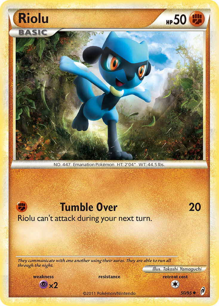 Riolu 50/95 Pokémon Call of Legends (2011) English card — catalogue reference