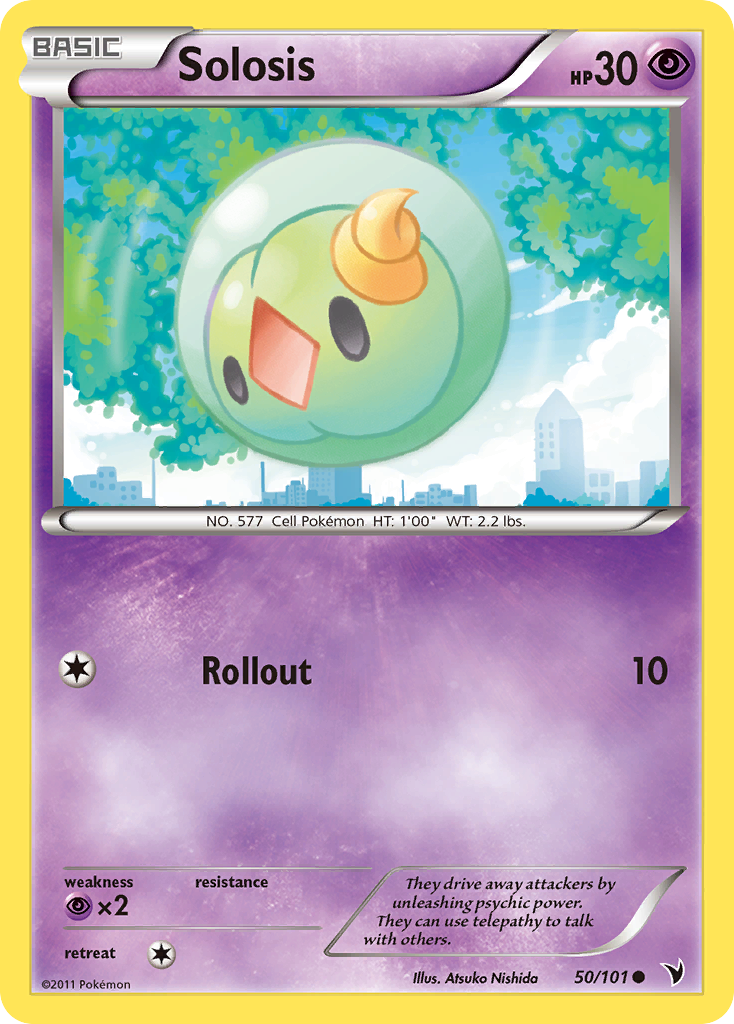 Solosis 50/101 Pokémon Noble Victories (2011) English card — catalogue reference