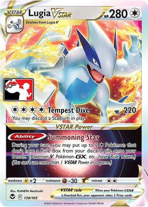 Lugia VSTAR Ultra Rare Prize Pack Series Cards 139/195 MP (Back)