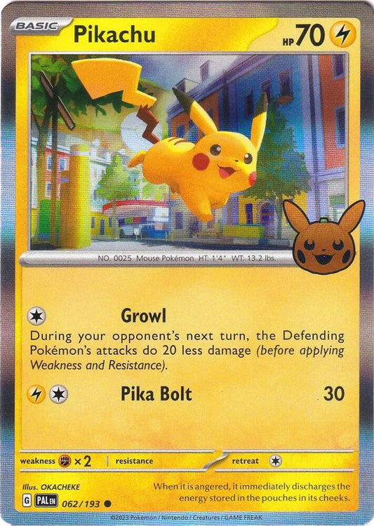 Pikachu Common Trick or Trade BOOster Bundle 2023 062/193 MP (Back)