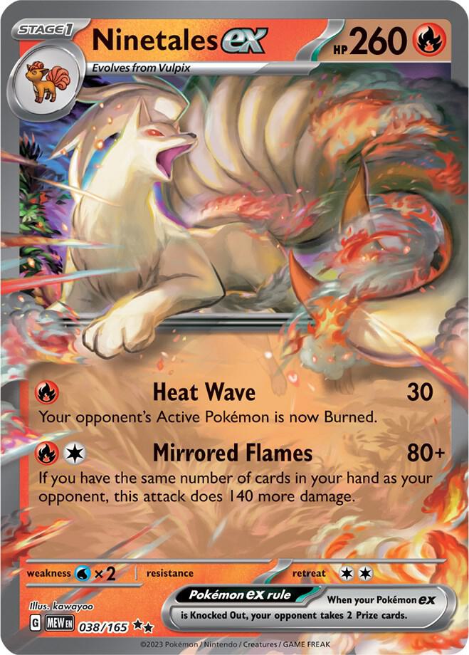 Ninetales ex - Double Rare SV: Scarlet & Violet 151 038/165 MP (Back)