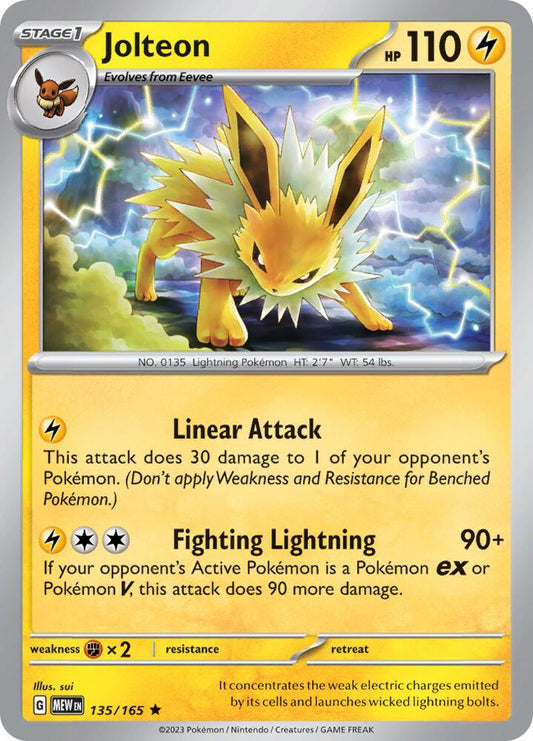 Jolteon Rare SV: Scarlet & Violet 151 135/165 MP (Back)