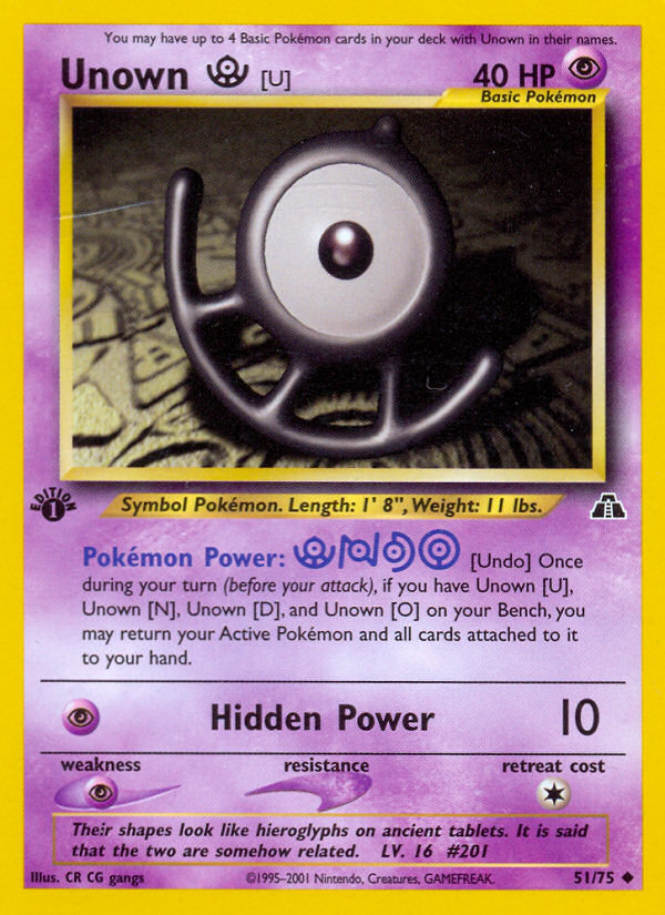 Unown [U] 51/75 — Pokémon Neo Discovery