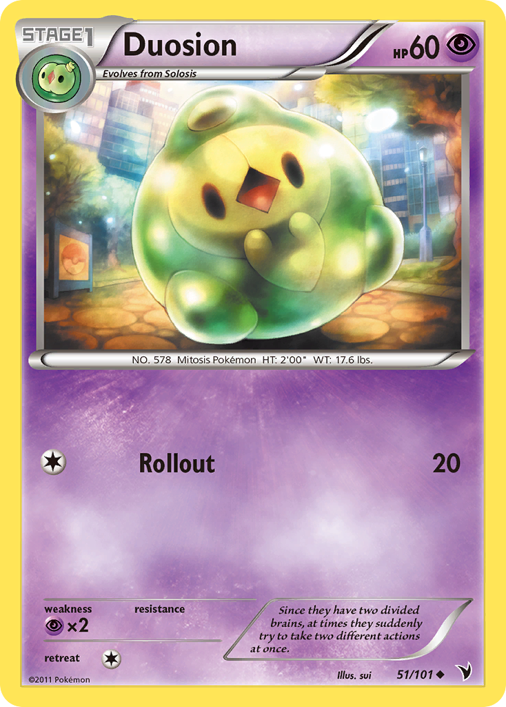 Duosion 51/101 Pokémon Noble Victories (2011) English card — catalogue reference