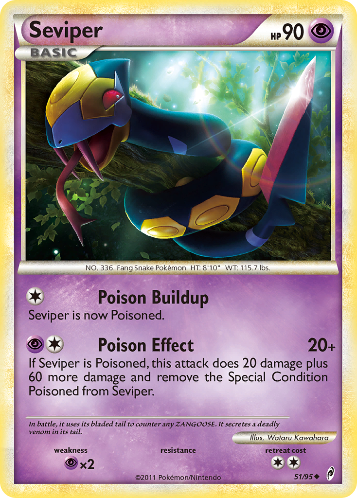 Seviper 51/95 Pokémon Call of Legends (2011) English card — catalogue reference