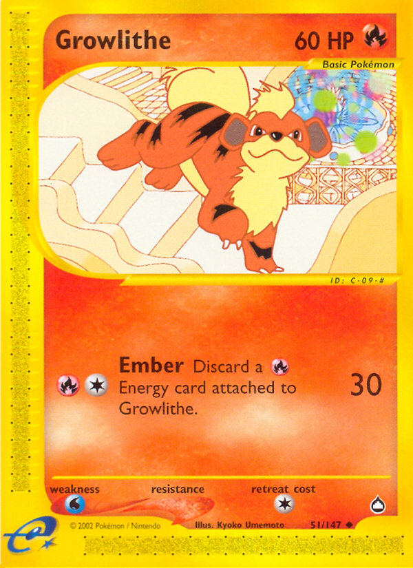Growlithe 51/147 — Pokémon Aquapolis