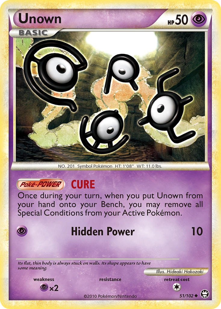 Unown 51/102 Pokémon Triumphant (2010) English card — catalogue reference