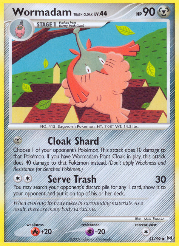 Wormadam Trash Cloak 51/99 Pokémon Arceus (2009) English card — catalogue reference