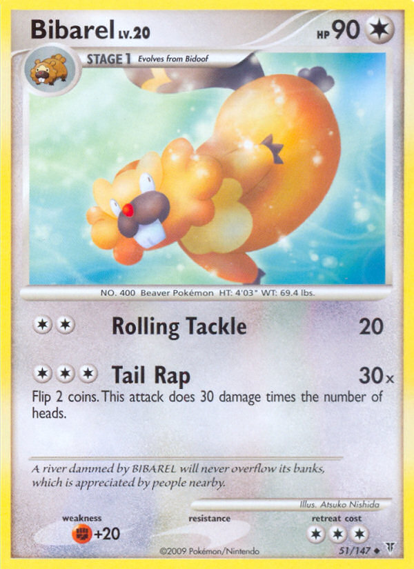 Bibarel 51/147 Pokémon Supreme Victors (2009) English card — catalogue reference
