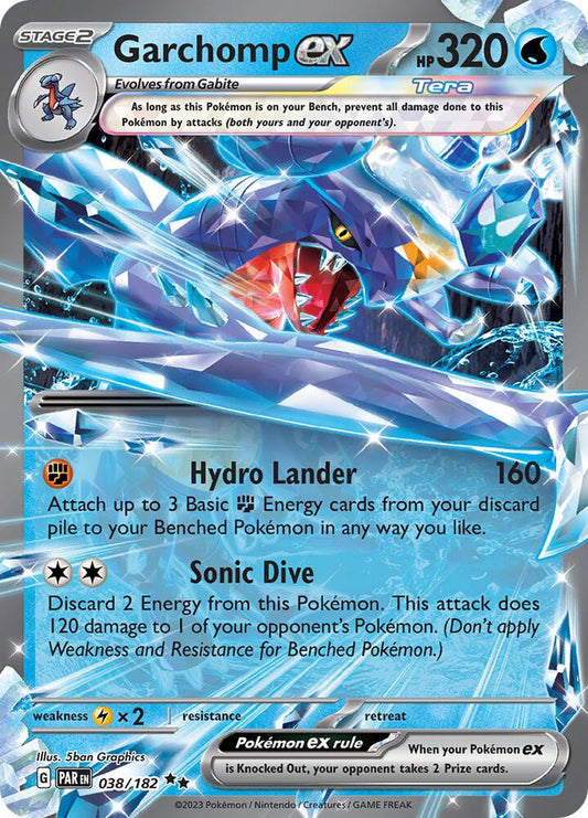 Garchomp ex - Double Rare SV04: Paradox Rift 038/182 MP (Back)