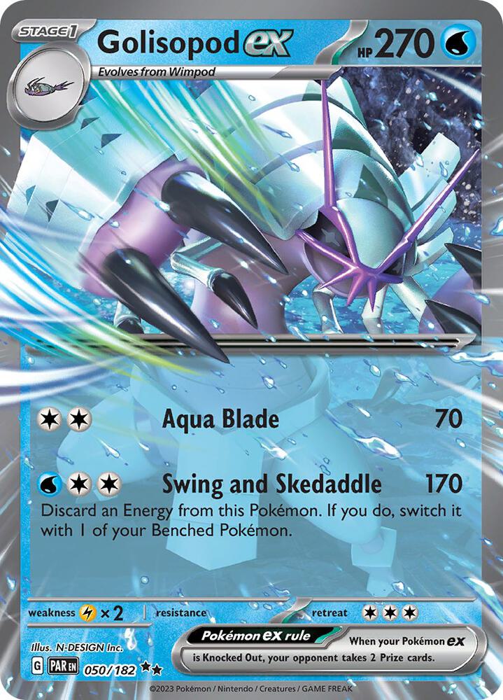 Golisopod ex - Double Rare SV04: Paradox Rift 050/182 MP (Back)