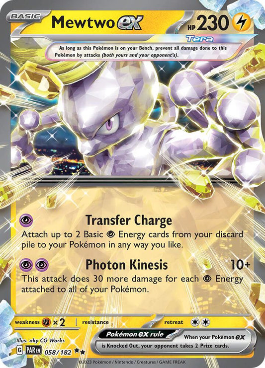 Mewtwo ex Double Rare SV04: Paradox Rift 058/182 MP (Back)