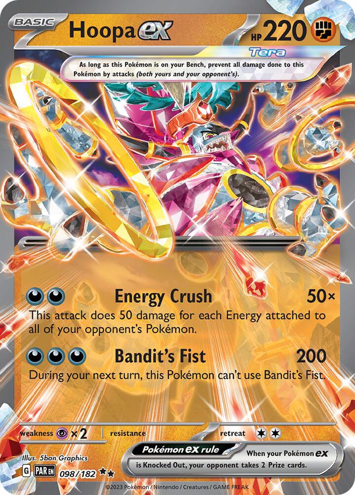 Hoopa ex Double Rare SV04: Paradox Rift 098/182 MP (Back)