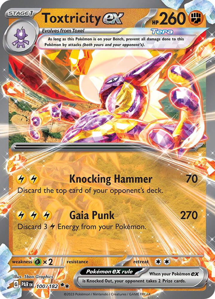 Toxtricity ex Double Rare SV04: Paradox Rift 100/182 MP (Back)