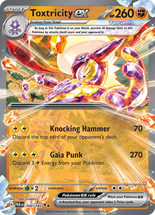 Toxtricity ex Double Rare SV04: Paradox Rift 100/182 MP (Back)