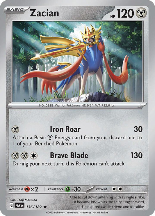 Zacian Rare SV04: Paradox Rift 136/182 MP (Back)