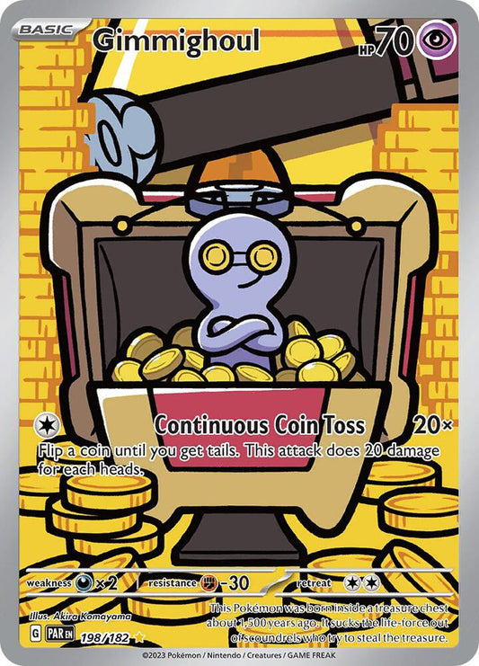 Gimmighoul Illustration Rare SV04: Paradox Rift 198/182 MP (Back)