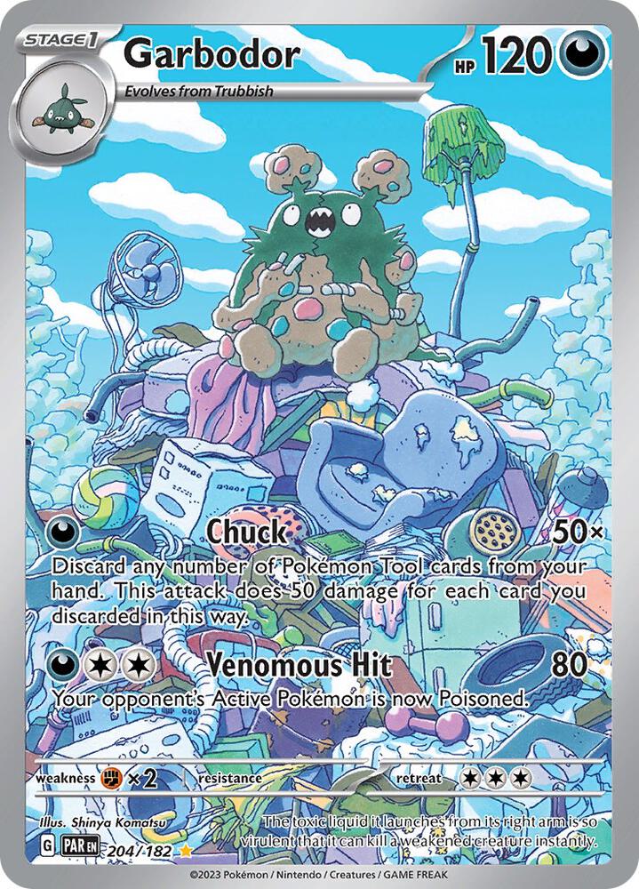 Garbodor - Illustration Rare SV04: Paradox Rift 204/182 MP (Back)