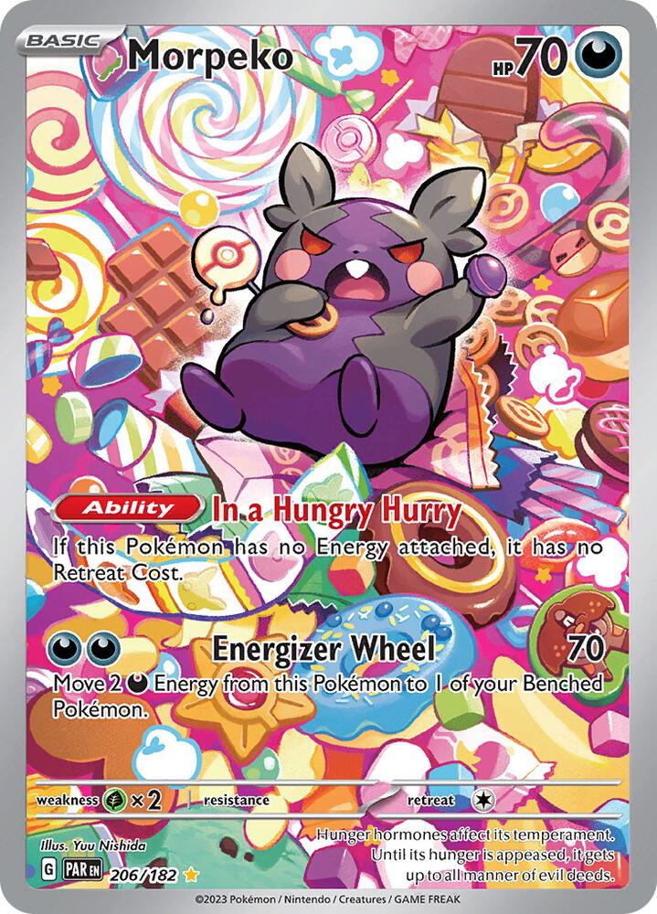 Morpeko Illustration Rare SV04: Paradox Rift 206/182 MP (Back)