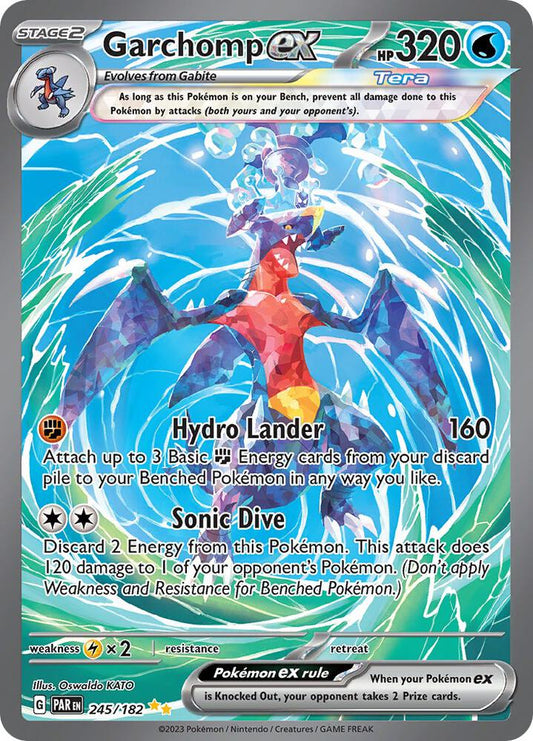 Garchomp ex - Special Illustration Rare SV04: Paradox Rift 245/182 MP (Back)