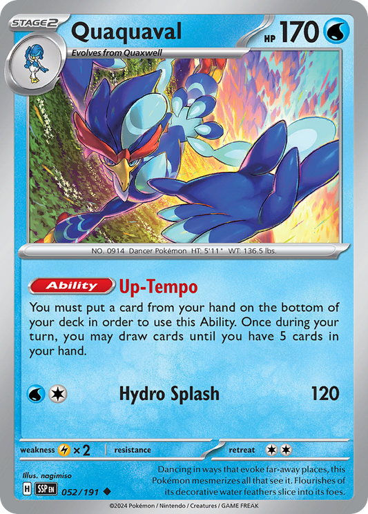 Pokemon Quaquaval Surging Sparks 052/191